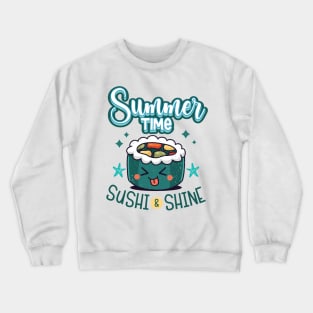 Sushi Eating Summer Time Kawaii Sushi Anime Japanese Crewneck Sweatshirt